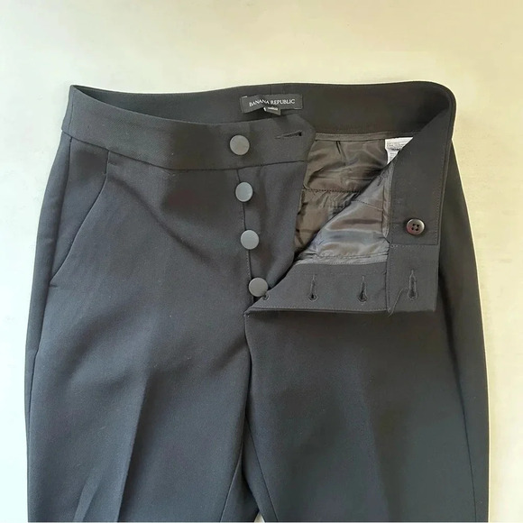 Banana Republic Pants High Rise Cropped  Flare Trousers Black Size 0 NWOT - Picture 13 of 16